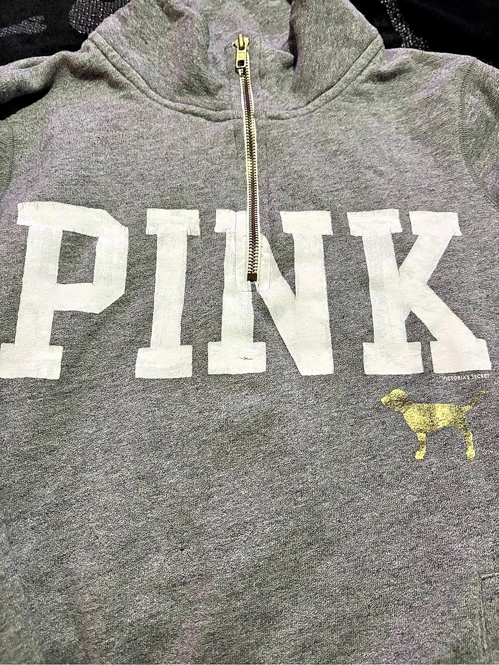 Victoria's Secret PINK Victoria's Secret Quarter Zip Mock Neck Pullover